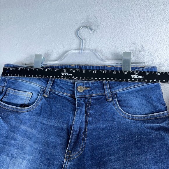 Nuon Rodeo Crop Jeans Distressed Medium Wash Mid Rise Women's Blue Size W34 - Picture 8 of 12